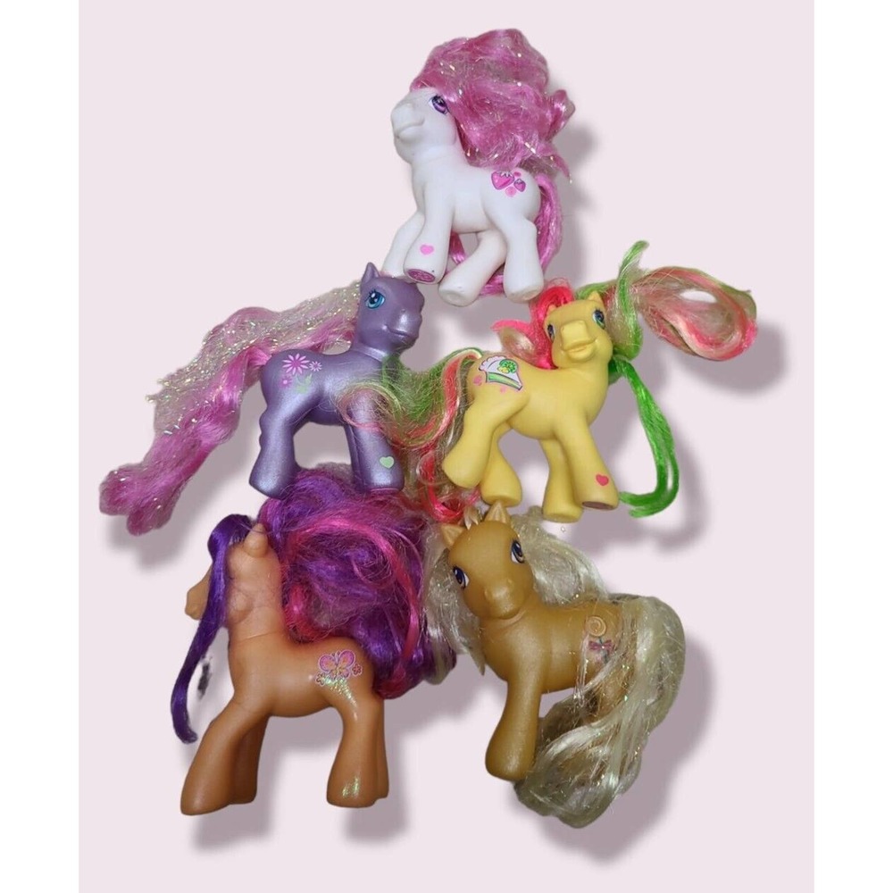 Lot of 5 My Little Pony from 2002-2007. Strawberry, Butterfly, Pie, Lolly, etc.